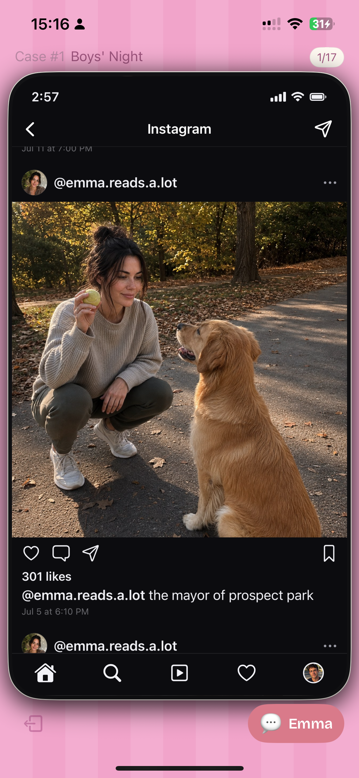 A social feed post found while investigating